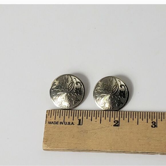 VINTAGE 1950s Platter Style Clip-On Earrings - Picture 6 of 7